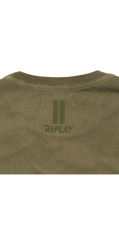 REPLAY MOTORCYCLE ガーメントダイ ロゴプリントTシャツ 詳細画像